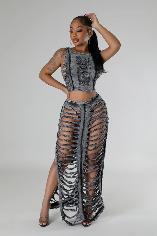 Left The Chat Skirt Set